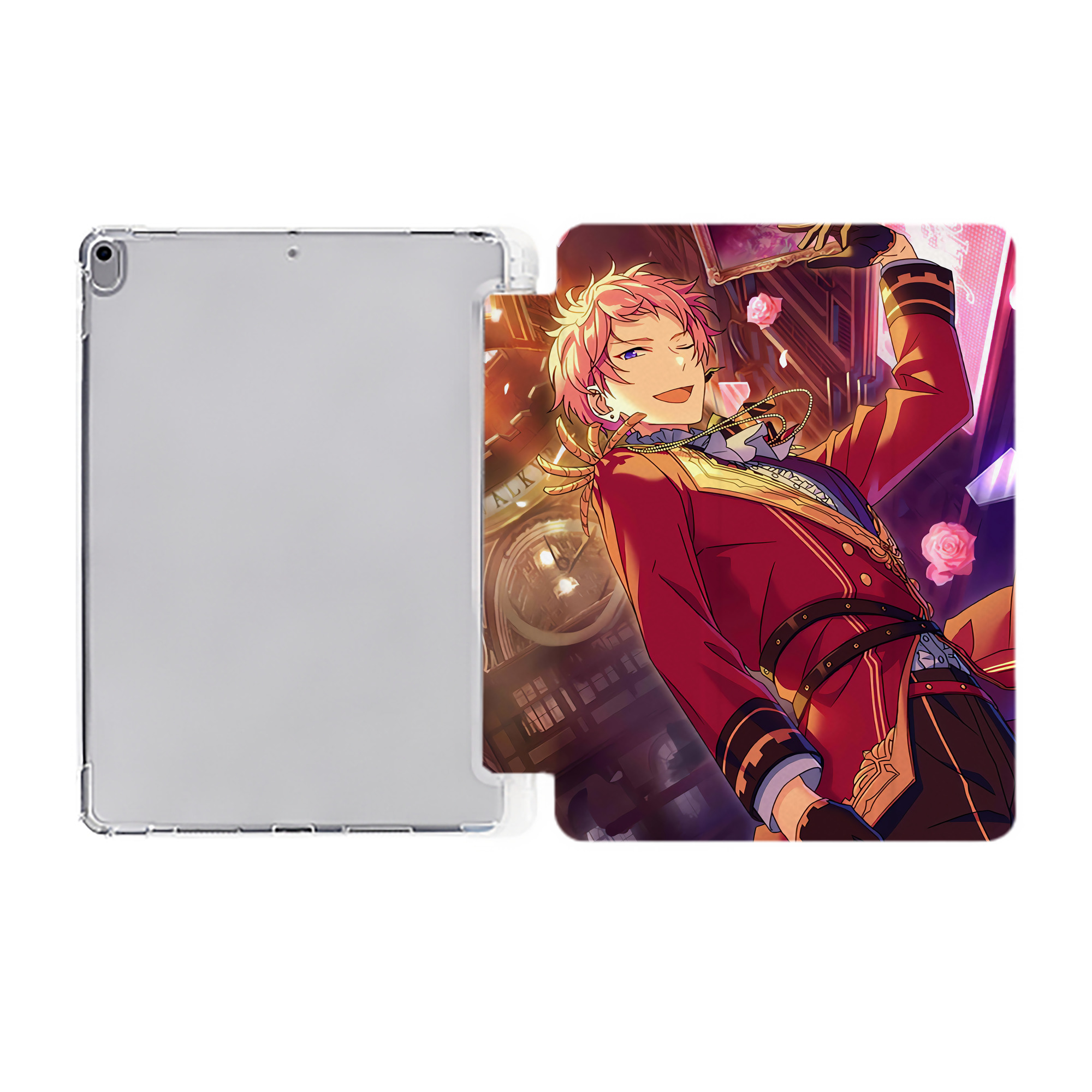 （画像用） あんさんぶるスターズ! Ensemble Stars IPad ケース ペン収納付き 三つ折りスタンド PUレザー×シリコン 対応機種9.5/10.5/10.9インチ